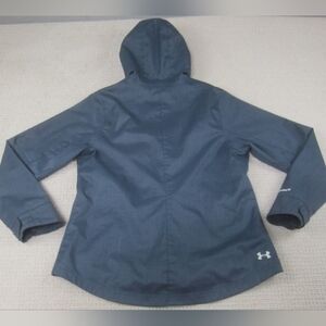 🌤 Under Armour Jacket Womens Small Windbreaker Full Zip Up Hoodie Coldgear